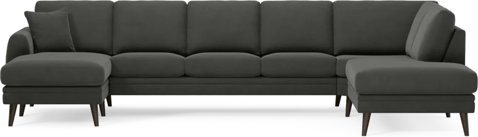 Eden - 3-sits soffa med schäslong vänster och divan höger - Grå