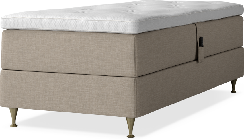 Delux Dream - Ställbar säng, enkelsäng med bäddmadrass - Beige
