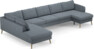 County - 4-sits soffa med divan vänster och schäslong höger - Blå
