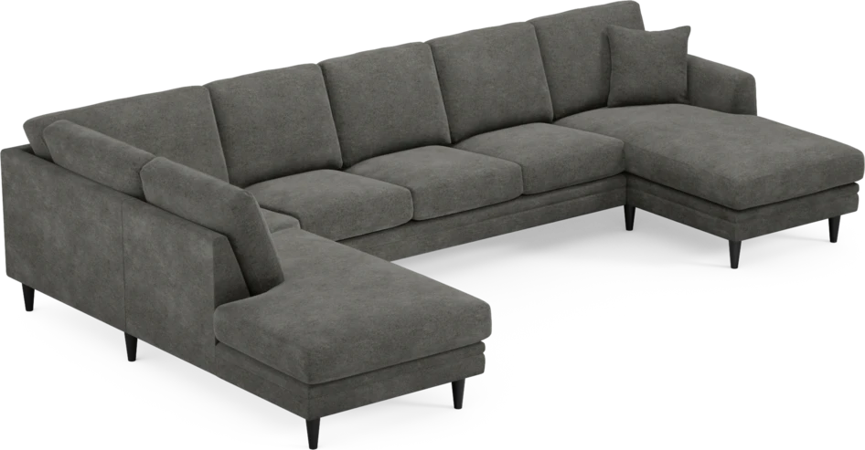 Eden - 3-sits soffa med divan vänster och schäslong höger - Grå