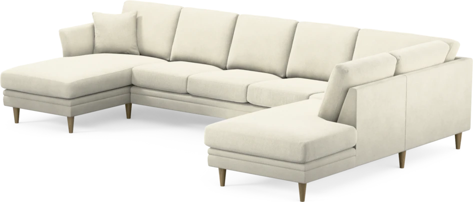 Eden - 3-sits soffa med schäslong vänster och divan höger - Vit