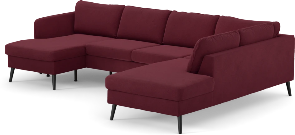 County - 3-sits soffa med schäslong vänster och divan höger - Röd