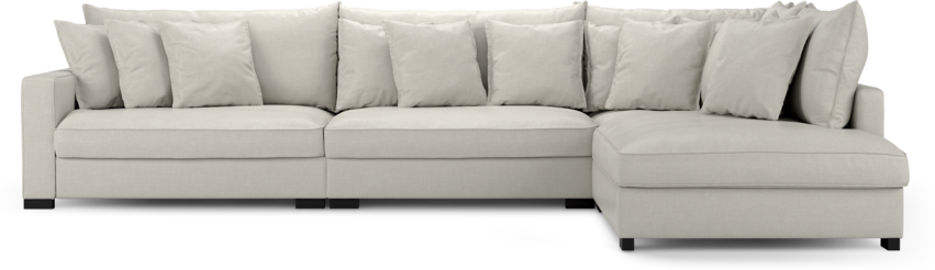 Rossi - 4-sits soffa med divan höger - Vit