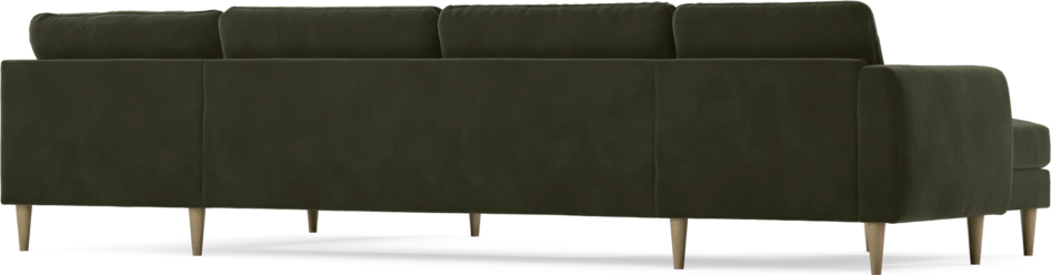 Bridge - 3-sits soffa med schäslong vänster och divan höger - Grön