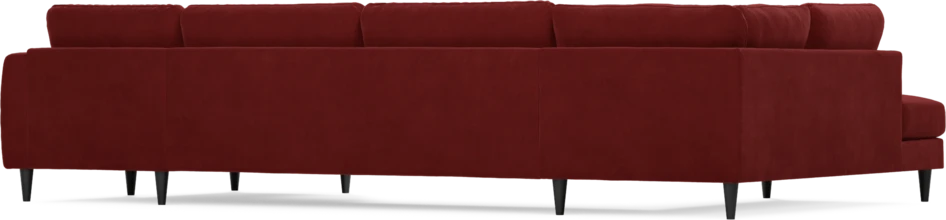 Bridge - 3-sits soffa med divan vänster och schäslong höger - Röd