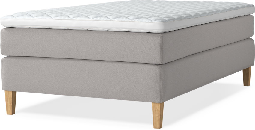 Delux Sense - Kontinentalsäng, enkelsäng 120 cm med bäddmadrass - Grå