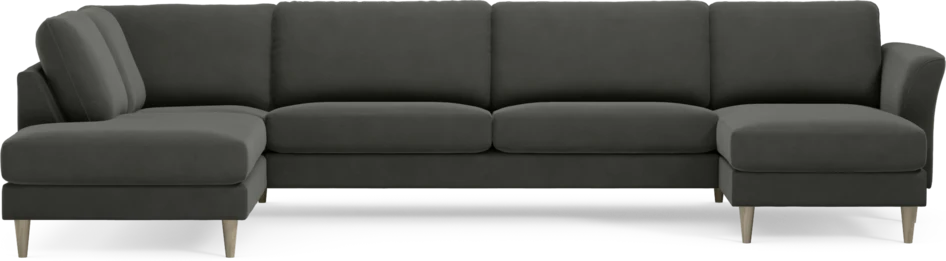 Bridge - 3-sits soffa med divan vänster och schäslong höger - Grå