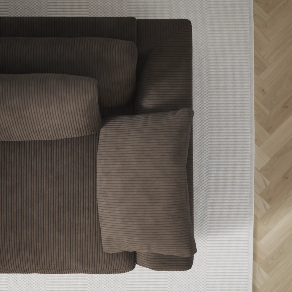 Amie - 3-sits med divan höger - Brun