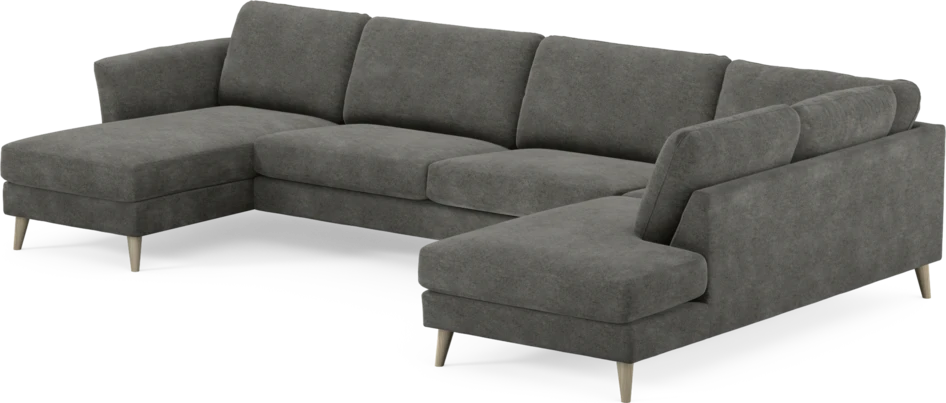 Bridge - 3-sits soffa med schäslong vänster och divan höger - Grå