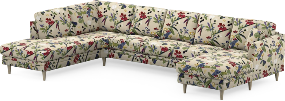 Eden - 3-sits soffa med divan vänster och schäslong höger - Flerfärgad