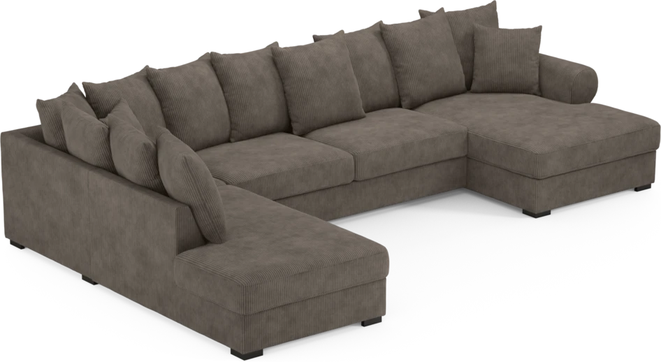 Town - 3-sits soffa med divan vänster och schäslong höger - Brun