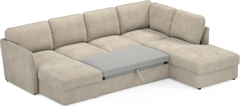 Öland - Bäddsoffa med schäslong vänster och divan höger - Beige