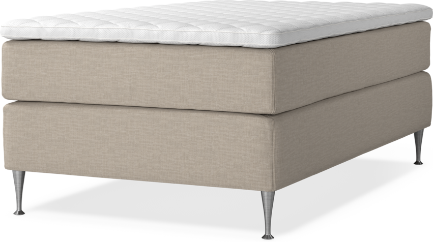 Delux Exclusive - Kontinentalsäng, enkelsäng 120 cm med bäddmadrass - Beige
