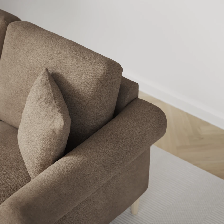 Eden - 3-sits soffa svängd - Brun