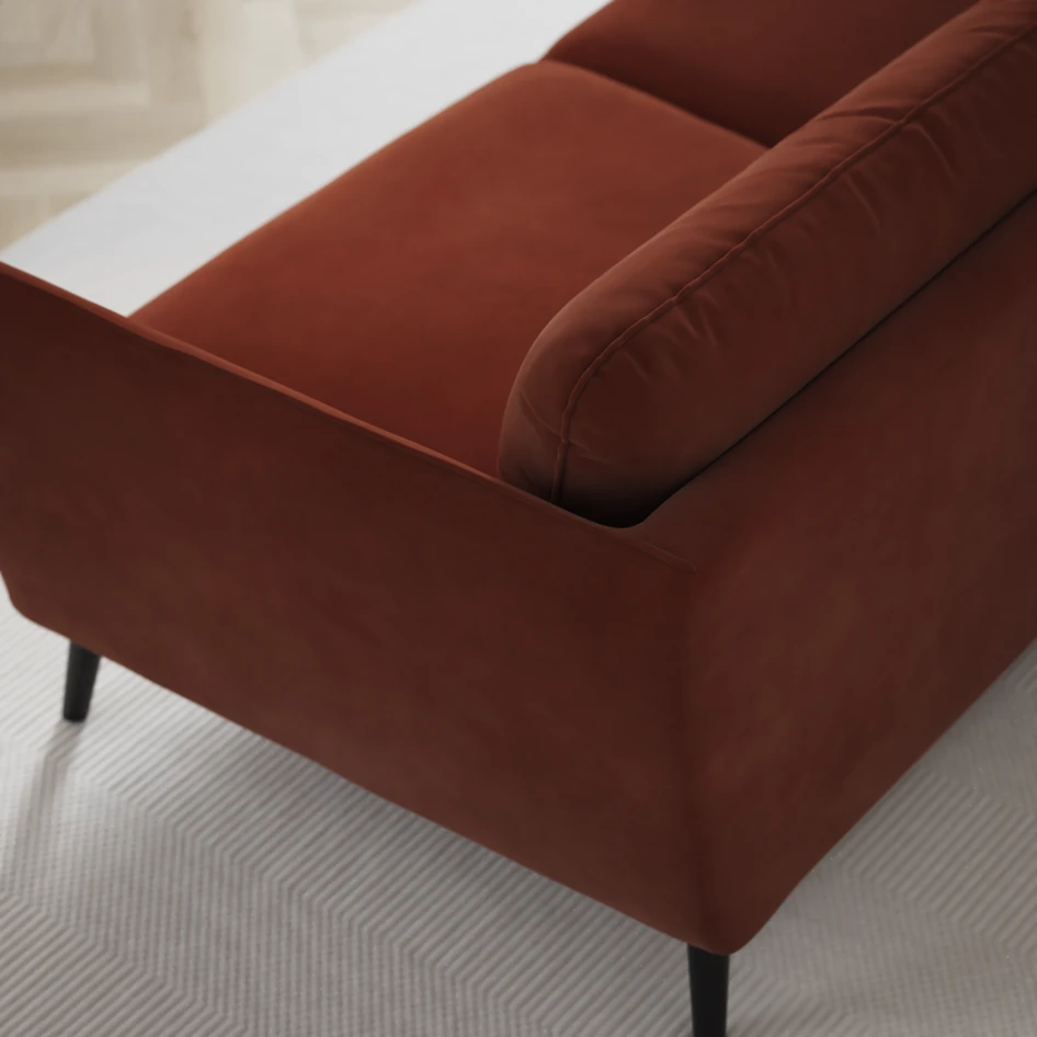 Madison Lux - 2-sits soffa med divan vänster - Röd