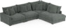 Rossi - 3-sits soffa med divan höger - Grå