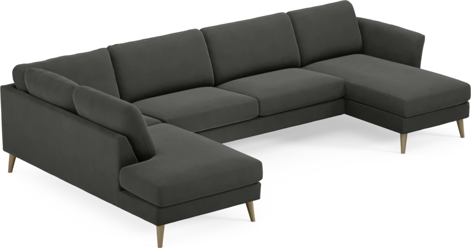 Bridge - 3-sits soffa med divan vänster och schäslong höger - Grå