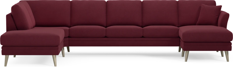 Eden - 3-sits soffa med divan vänster och schäslong höger - Röd