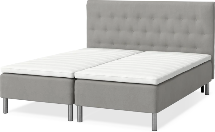 Roma Family, Ramsäng, dubbelsäng med bäddmadrass och sänggavel låg pikerad, B 160-180