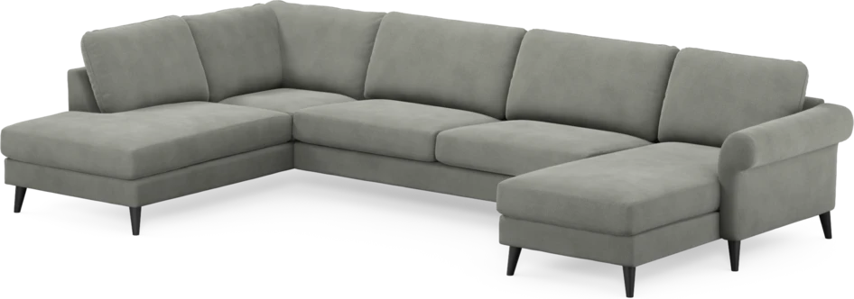Bridge - 3-sits soffa med divan vänster och schäslong höger - Grå