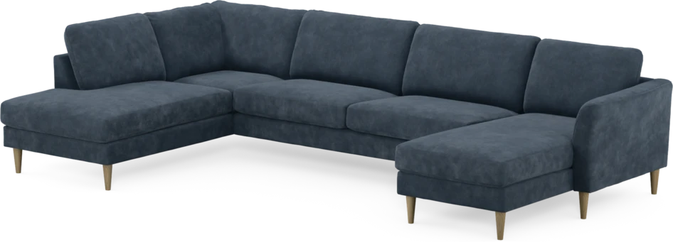 Bridge - 3-sits soffa med divan vänster och schäslong höger - Blå