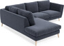 Madison - 2-sits soffa med divan vänster - Blå