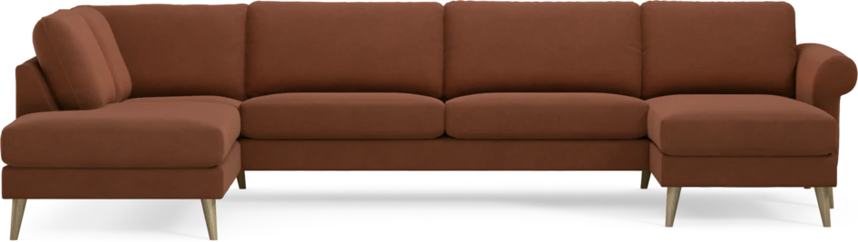 Bridge - 3-sits soffa med divan vänster och schäslong höger - Orange