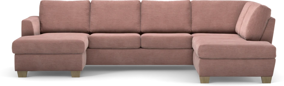 Friday - 3-sits soffa med schäslong vänster och divan höger - Rosa