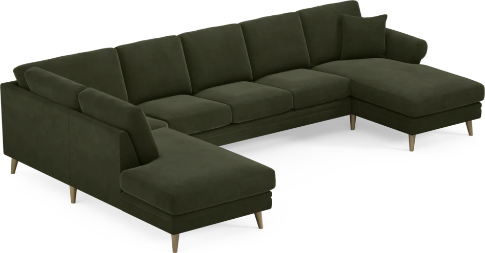 Eden - 3-sits soffa med divan vänster och schäslong höger - Grön