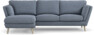 Madison Lux - 2-sits soffa med schäslong vänster - Blå