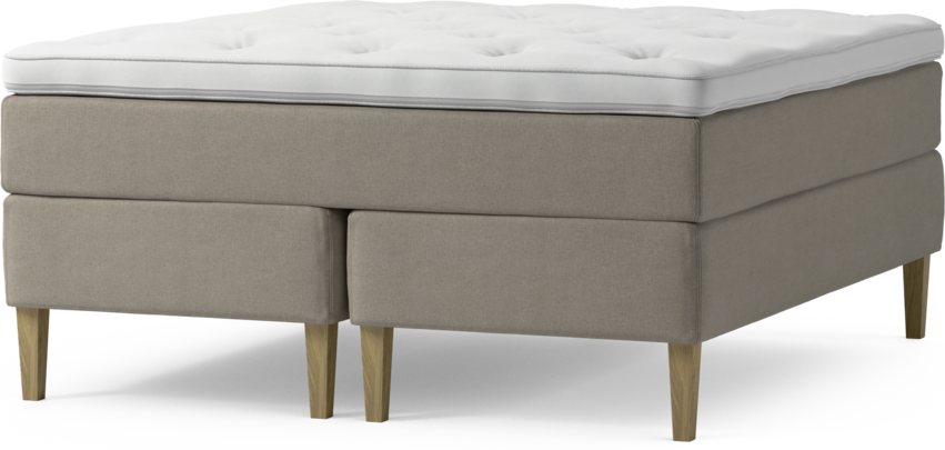 Delux Exclusive - Kontinentalsäng, dubbelsäng med bäddmadrass och sängben - Beige