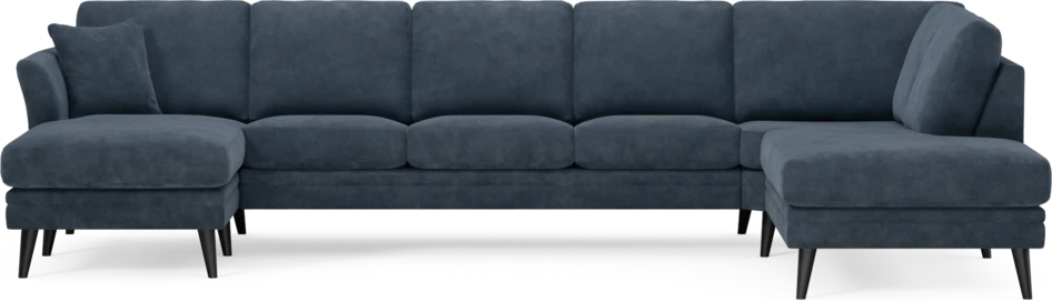 Eden - 3-sits soffa med schäslong vänster och divan höger - Blå
