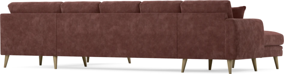 Eden - 3-sits soffa med schäslong vänster och divan höger - Röd