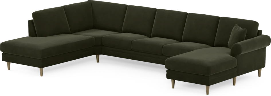 Eden - 3-sits soffa med divan vänster och schäslong höger - Grön