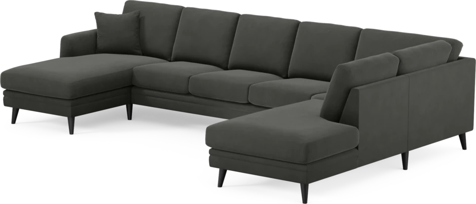 Eden - 3-sits soffa med schäslong vänster och divan höger - Grå