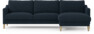 Winston - 3-sits soffa med schäslong, vändbar - Blå