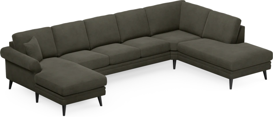 Eden - 3-sits soffa med schäslong vänster och divan höger - Grå