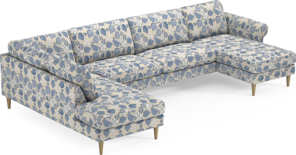 Bridge - 3-sits soffa med divan vänster och schäslong höger - Blå