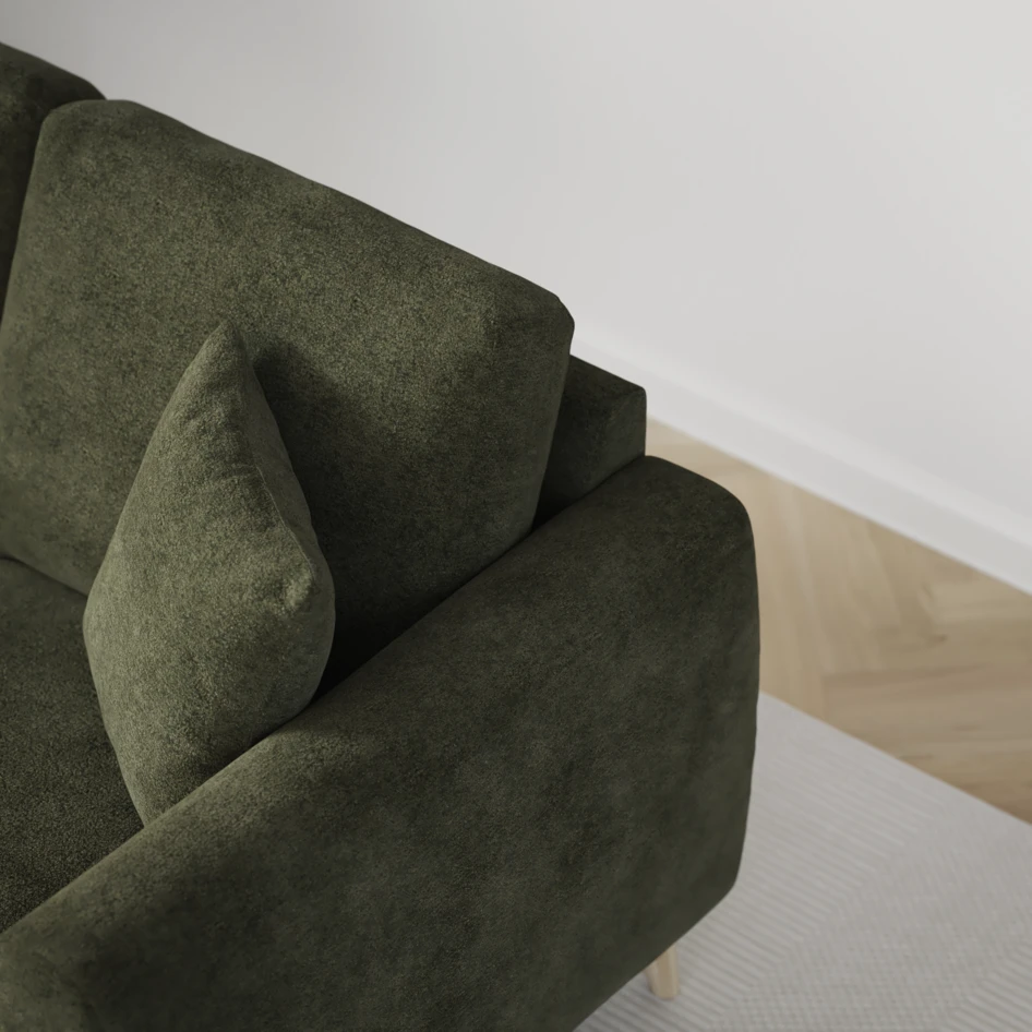 Eden - 3-sits soffa svängd - Grön