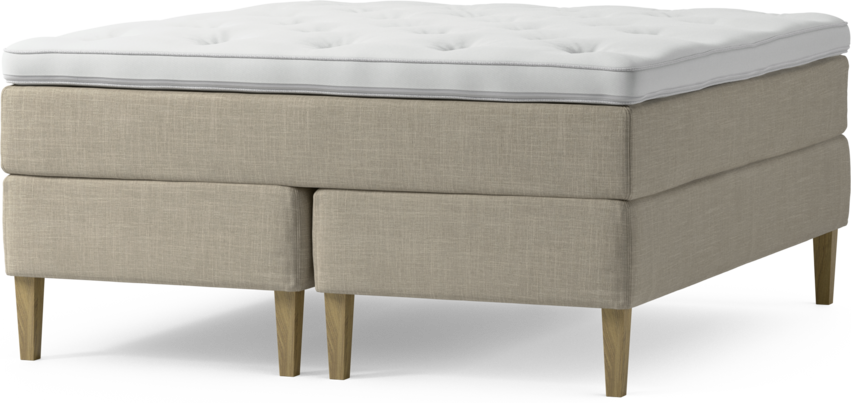 Delux Dream - Kontinentalsäng, dubbelsäng med bäddmadrass och sängben - Beige