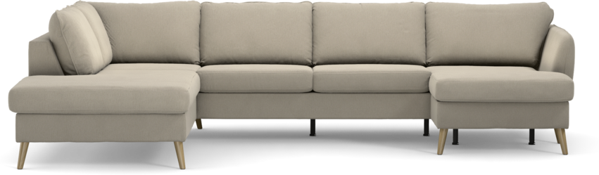 County - 3-sits soffa med divan vänster och schäslong höger - Grå