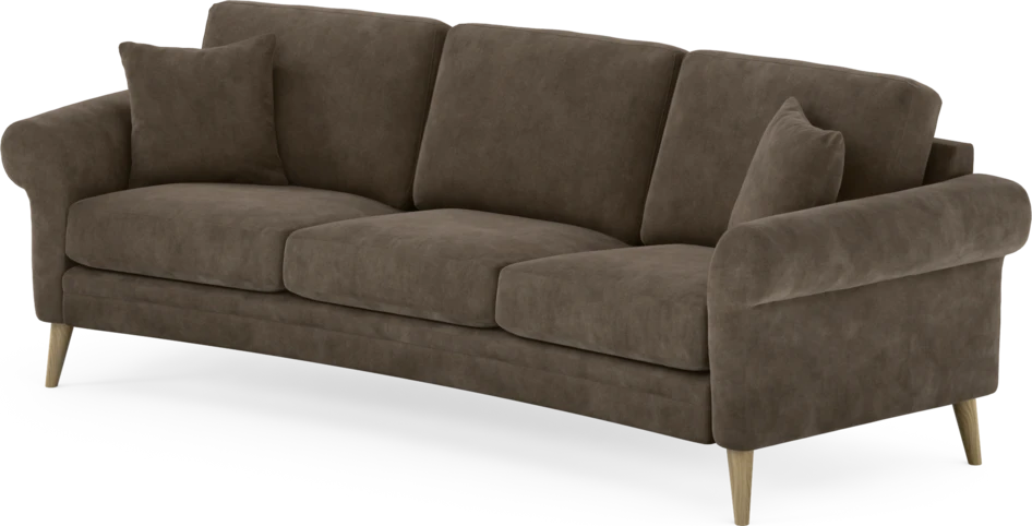 Eden - 3-sits soffa svängd - Brun