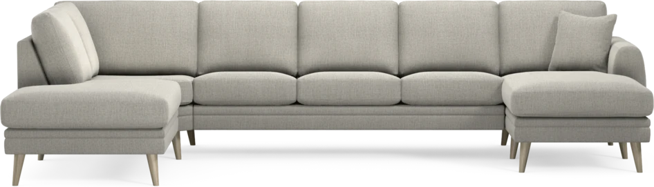 Eden - 3-sits soffa med divan vänster och schäslong höger - Grå
