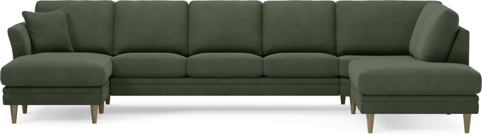 Eden - 3-sits soffa med schäslong vänster och divan höger - Grön