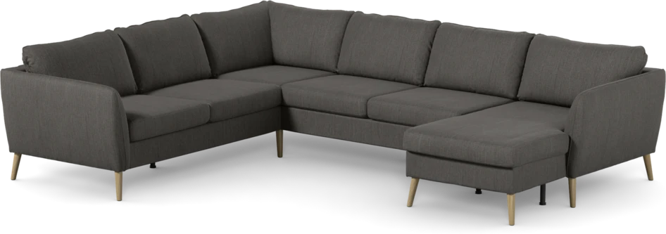 County - Hörnsoffa, 2+3-sits med schäslong höger - Brun