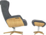 Afterwork - Fåtölj och fotpall - Grå