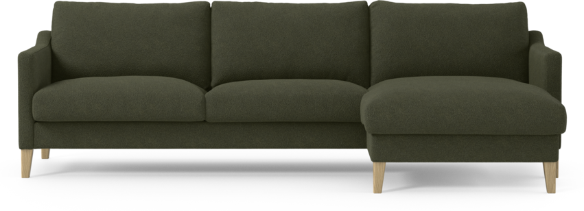 Winston - 3-sits soffa med schäslong, vändbar - Grön