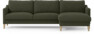 Winston - 3-sits soffa med schäslong, vändbar - Grön