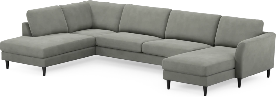 Bridge - 3-sits soffa med divan vänster och schäslong höger - Grå
