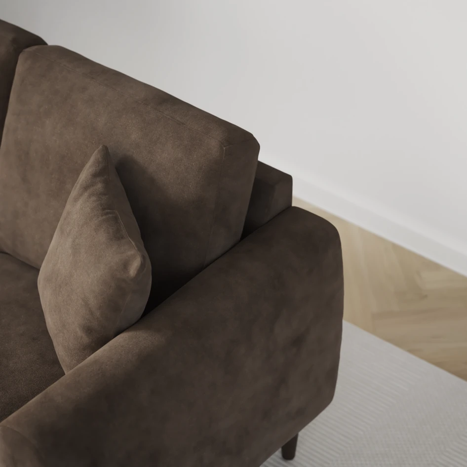 Eden - Hörnsoffa, 3+1-sits - Brun